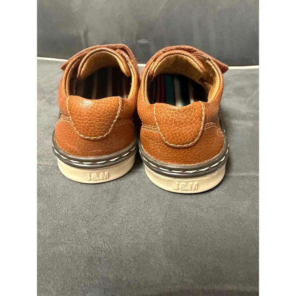Johnston & Murphy Kids Tan Leather Hook and Loop Dress Shoes Size 5M loafers